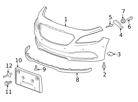 Bumper & Components - Front for 2019 Buick Regal Sportback #6