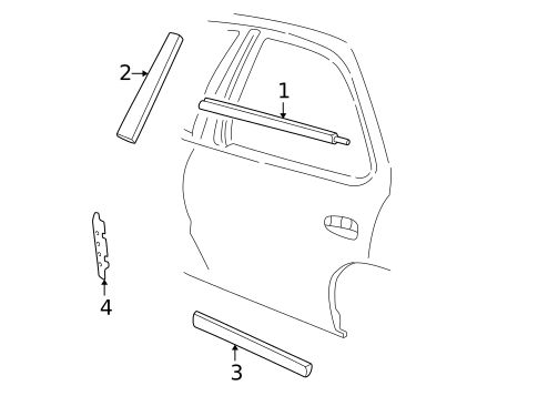 Exterior Trim - Rear Door for 1996 Pontiac Sunfire #0
