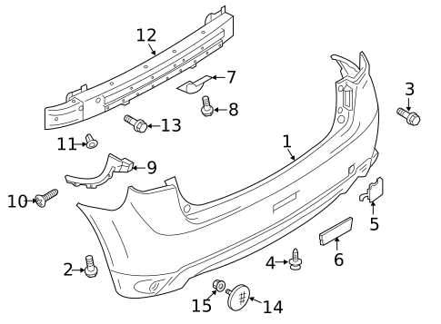 Bumper & Components - Rear for 2013 Mitsubishi Outlander Sport #0