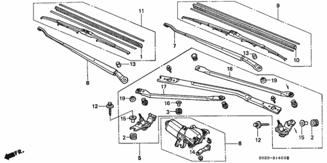 Front Windshield Wiper (1) for 1997 Honda Civic #0