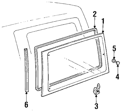 Glass & Hardware for 1989 Suzuki Sidekick #0