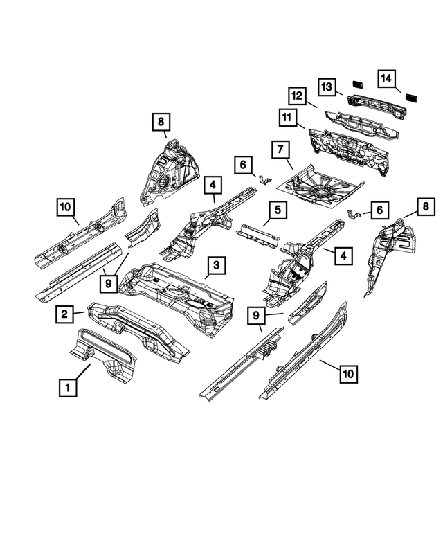 68726507AA - Body Sheet Metal Except Doors: Rear Inner Wheelhouse, Left for Mopar Image image