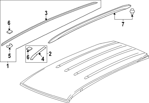Exterior Trim - Roof for 2022 Honda Pilot #0