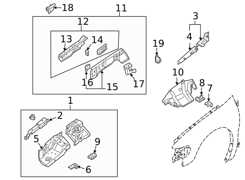 Structural Components & Rails for 2000 Nissan Quest #0