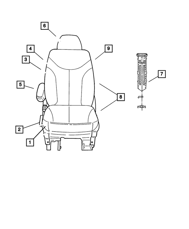 UE651T5AA - Interior Trim: Front Seat Back, Left for Mopar Image image