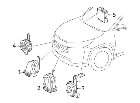 Horn for 2016 Toyota Highlander #0