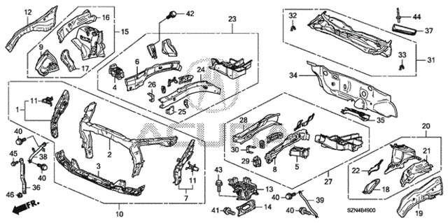 Front Bulkhead - Dashboard for 2012 Acura ZDX #0