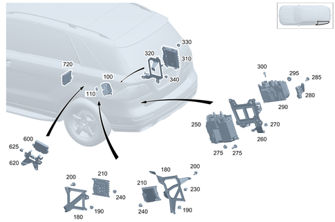 Control Modules and Relays in Load Compartment for 2024 Mercedes-Benz GLE350 #0