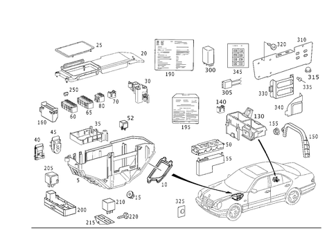Fuse Cabinet, Fuse Box and Relay Unit for 1998 Mercedes-Benz E430 #1