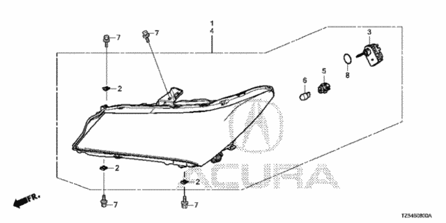 Headlight (1) for 2014 Acura MDX #0