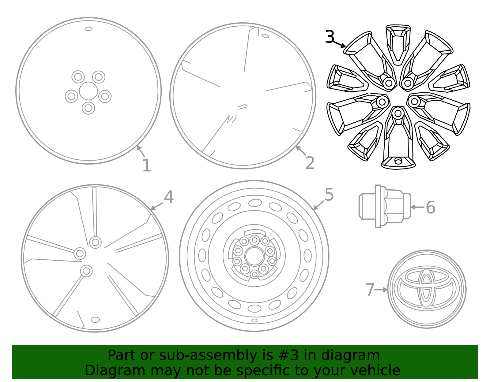2024-2025 Toyota Grand Highlander Wheel, Alloy 4261A-0E311 | OEM Parts ...