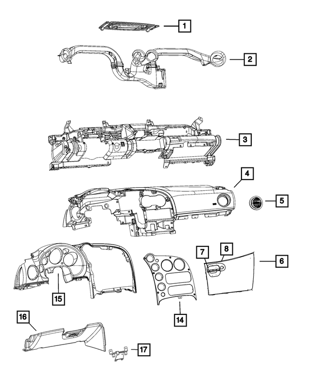 « TQ811T5AA –  : Panneau D`instruments Couvercle pour Mopar Image »