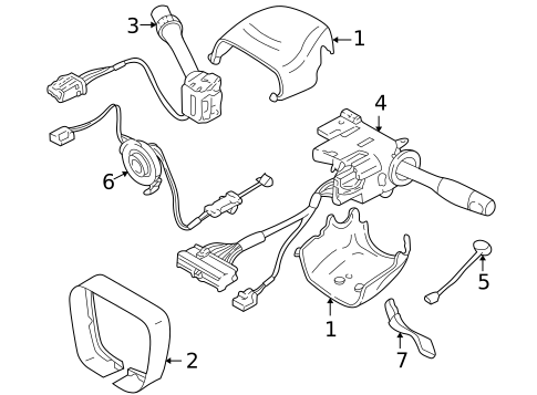 Shroud, Switches & Levers for 1999 Chevrolet Corvette #1