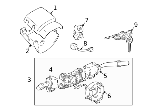 Shroud, Switches & Levers for 2002 Toyota Tacoma #0