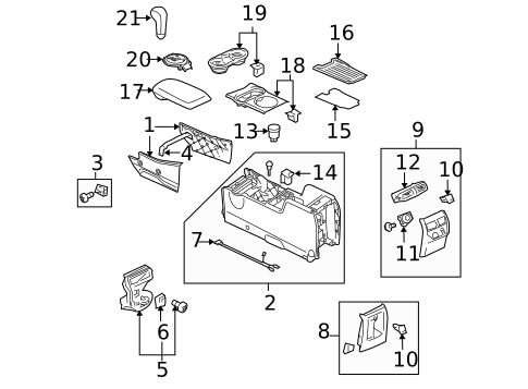 Center Console for 2011 Mitsubishi Endeavor #0