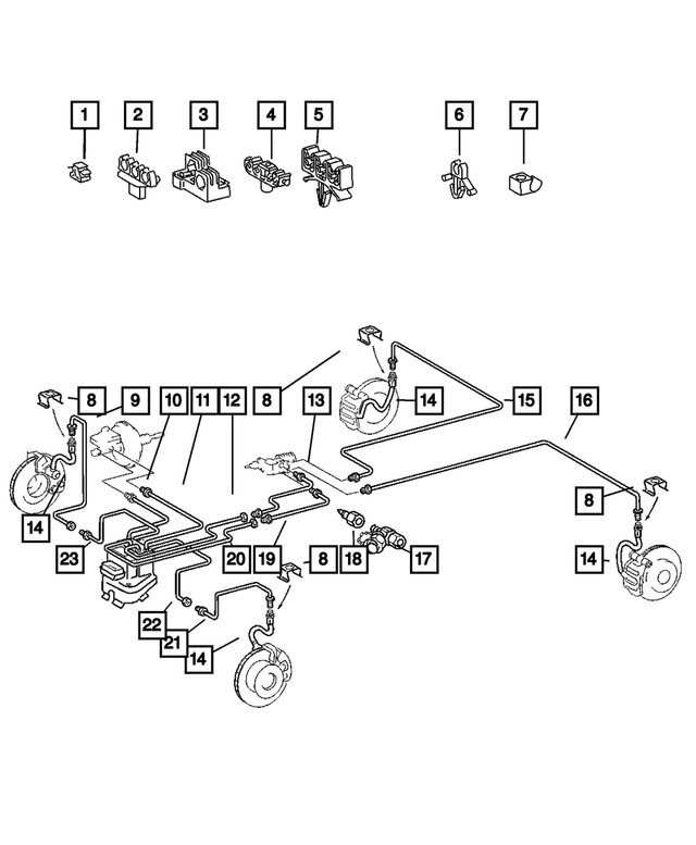 5119331AA - : Brake Tube Bracket, As Required for Mopar Image