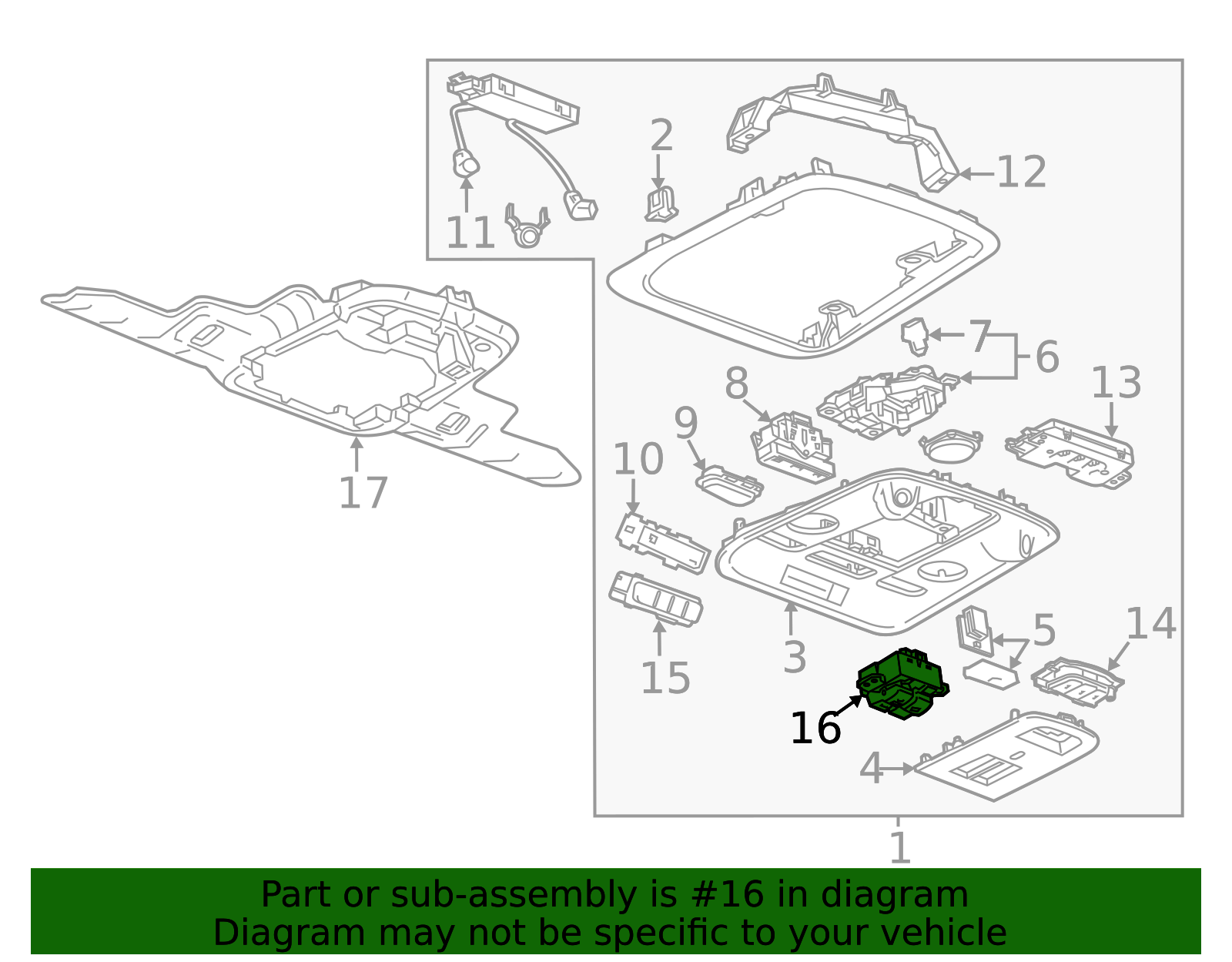2014-2019 Cadillac Jet Black Sunroof Switch 22946685 | Shop Matick ...
