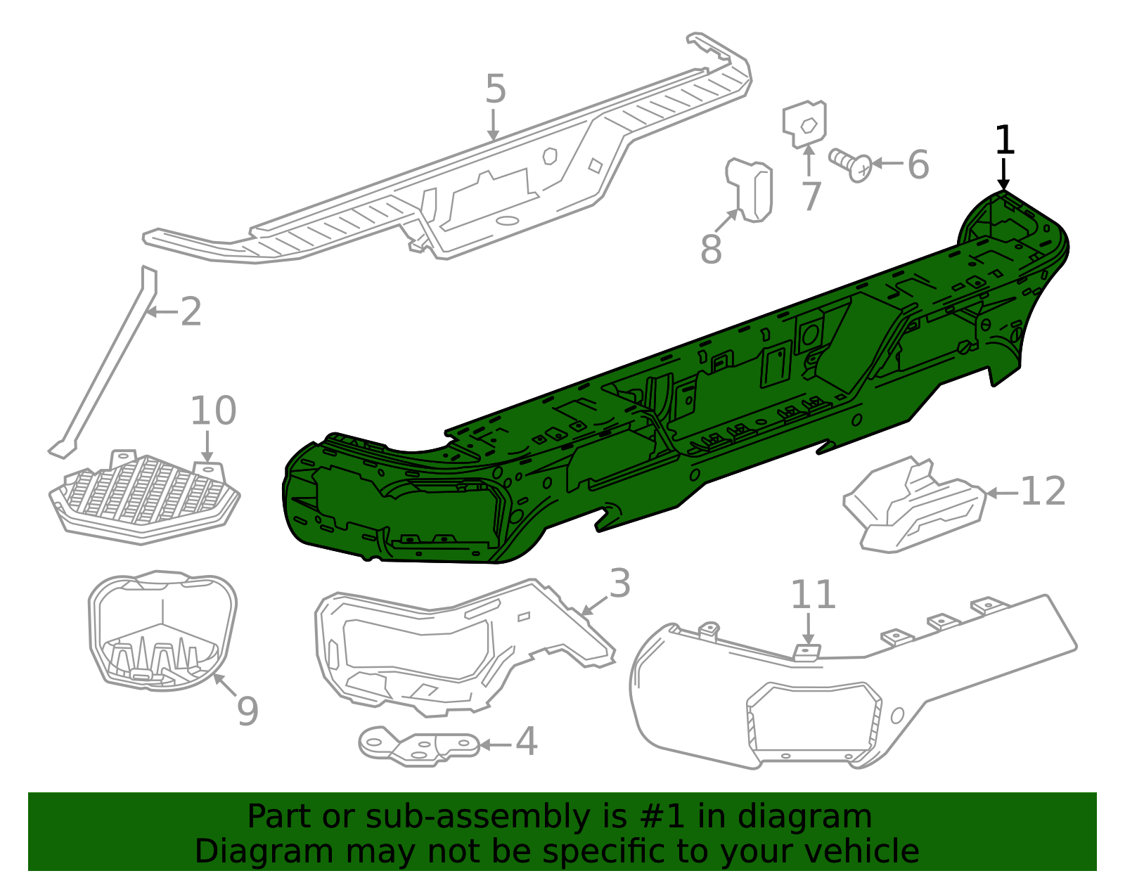2022-2026 GM Rear Bumper 85563381 GM | GMPartsDirect.com