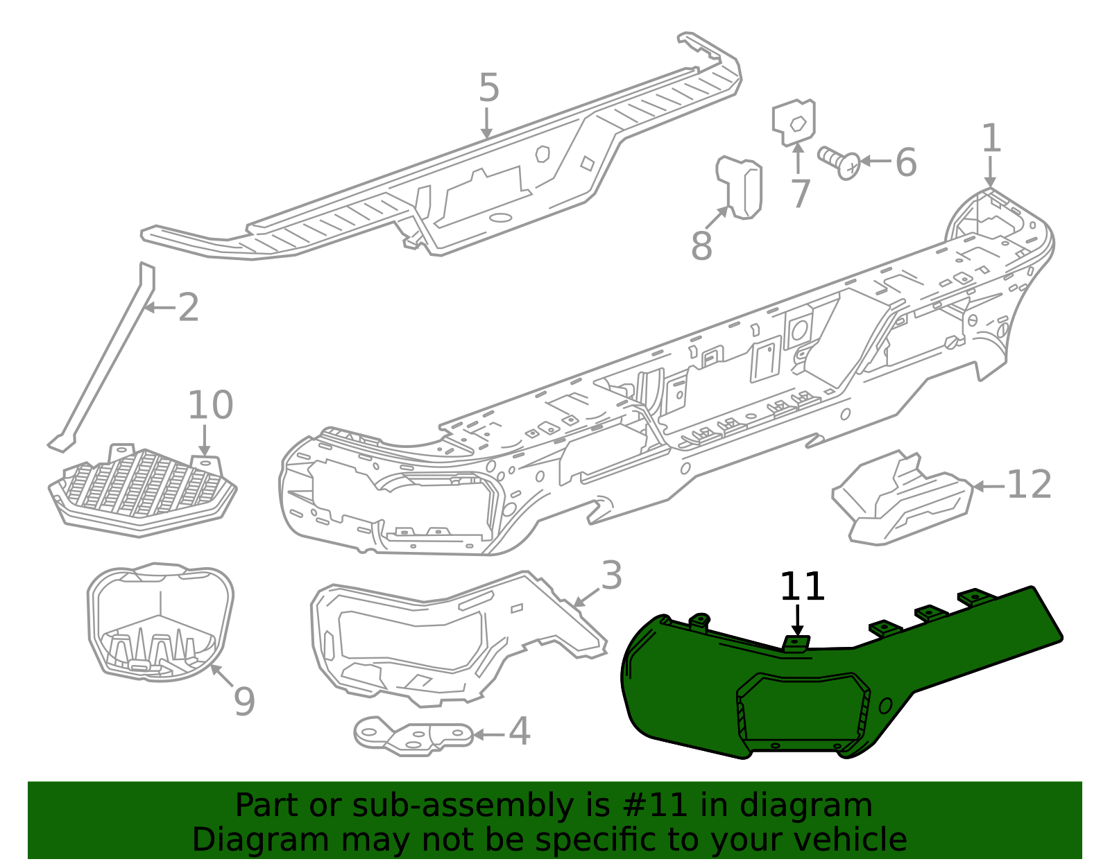 2022-2026 GM Rear Passenger Side Bumper Fascia 85545958 | OEM Parts Online