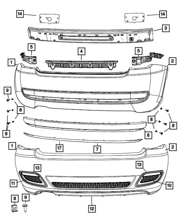 68104144AC - : Rear Fascia for Mopar Image
