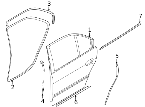 Door & Components for 2000 BMW 740i #1