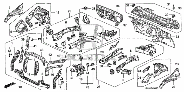 Front Bulkhead - Dashboard for 2007 Honda Odyssey #0
