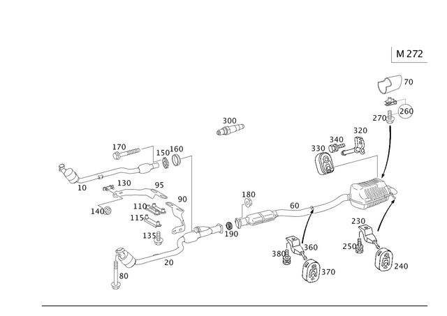 2034906119 - Exhaust System: Exhaust Pipe for Mercedes-Benz: C230, C280, C350, CLK350 Image image
