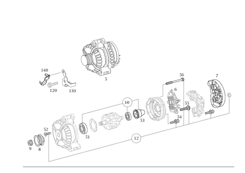 Alternator for 2006 Mercedes-Benz S 55 AMG&reg; #0