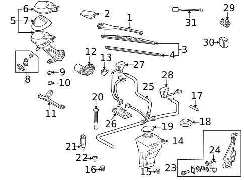 Wiper & Washer Components for 2002 Mercedes-Benz CLK 55 AMG&reg; #0