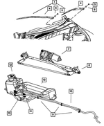 5018431AA - Wiper/Lock Cylinder and Keys: Wiper Blade, Left for Mopar Image image