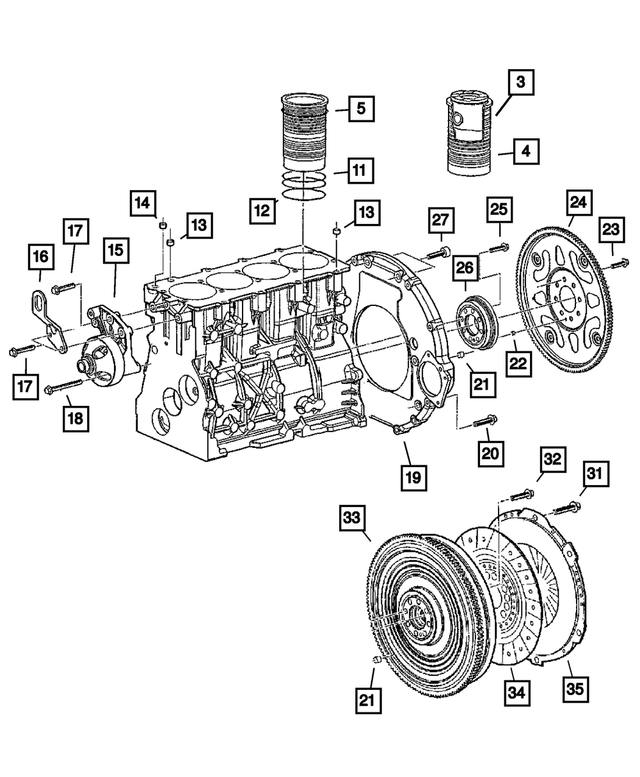 « 5142785AB – Engine 2.8L Four Cylinder (Turbo Diesel) : Cylindre Chemise Et Piston pour Mopar Image »