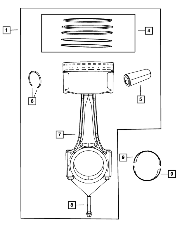 « MN195112 – 2.4L Gas; Engine : Bielle Boulon, Montage pour Mopar Image »