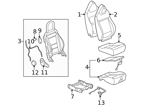 Front Seat Components for 2007 Pontiac Solstice #0