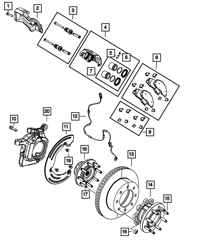 « R8453092AB – Brakes : Freins à Disque Etrier, Refabriqué, Côté Droit pour Mopar Image »