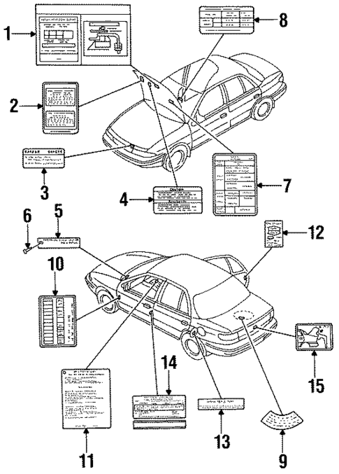 Labels for 1995 Kia Sephia #0
