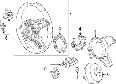 Steering Wheel & Trim for 2024 Mercedes-Benz EQB 350 #0