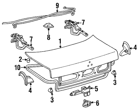 Lid & Components for 1991 Lexus LS400 #0