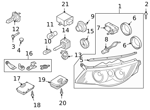 Headlamp Components for 2010 Volkswagen Tiguan #0