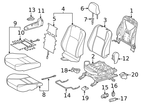 Passenger Seat Components for 2016 Lexus CT200h #0