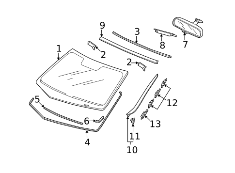Glass - Windshield for 2012 Acura TSX #0