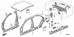 64145S5A000ZZ - Body/Air Conditioning: GUSSET, ROOF ARCH for Honda Image