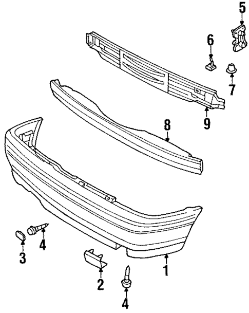 Bumper & Components - Rear for 1999 Volkswagen Cabrio #1
