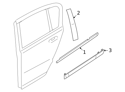Exterior Trim - Rear Door for 2008 Saturn Astra #0