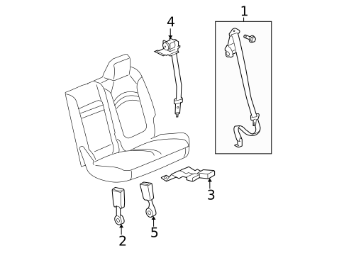 Third Row Seat Belts for 2017 GMC Acadia Limited #0