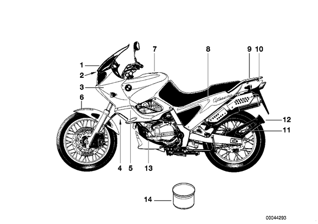 46632346299 - Body Equipment: Trim Panel Left - Aluminium for BMW-Motorrad Image