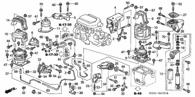 Engine Mounts (MT) (-'06) for 2004 Acura TL #0