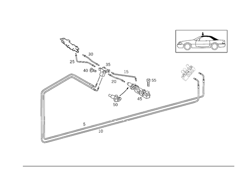 Hydraulic Lines and Fastener Used for Folding Top, Front for 1993 Mercedes-Benz 600SL #0