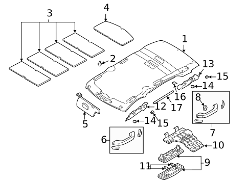Interior Trim - Roof for 2000 Mazda MPV #0
