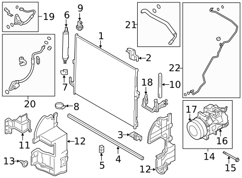 Condenser, Compressor & Lines for 2016 INFINITI QX50 #0