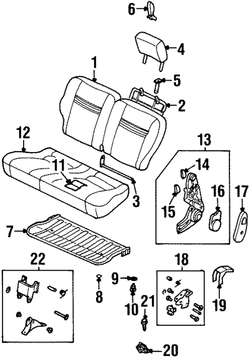 Rear Seat Components for 1999 Isuzu VehiCROSS #0